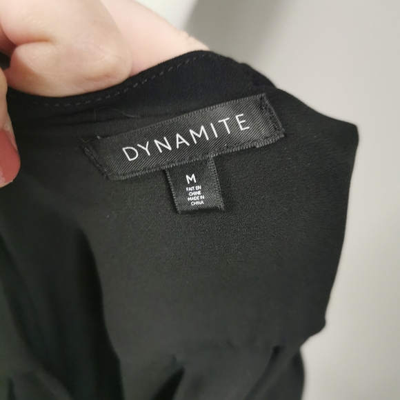 Black Sheer Zip detail Blouse - Dynamite  Size Med - Picture 5 of 6